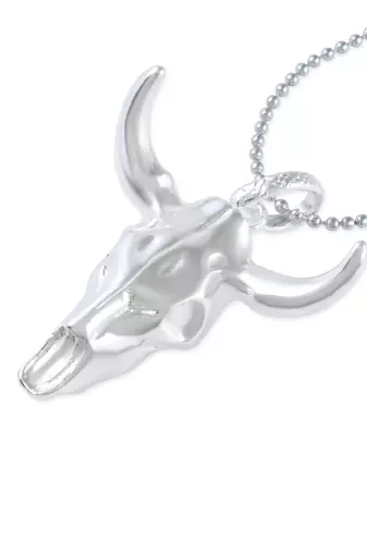 Brass silver plated bull head pendant men free size