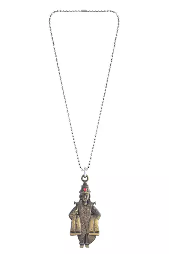 Brass antique gold murugan ayappa pendant