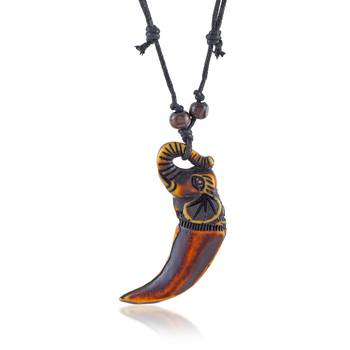 Polyresin elephant shaped horn pendant 2