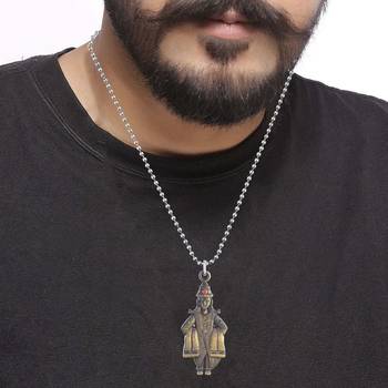 Brass antique gold murugan ayappa pendant 3