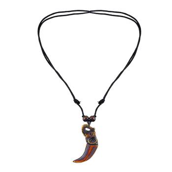 Polyresin elephant shaped horn pendant 3