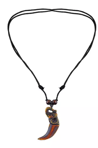 Polyresin elephant shaped horn pendant