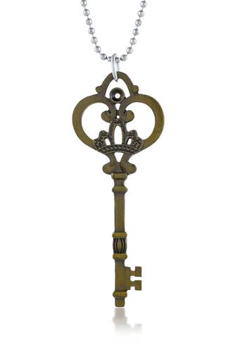 Brass grey coloured key shape pendant free size