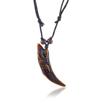 Polyresin dolphin in horn fashion pendant 1