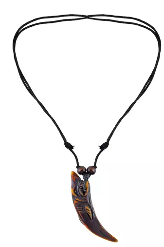 Polyresin dolphin in horn fashion pendant