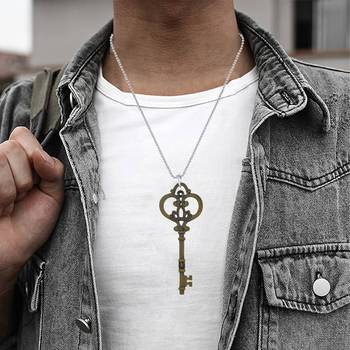 Brass grey coloured key shape pendant free size 3
