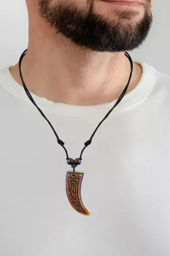 Polyresin antique horn shape pendant