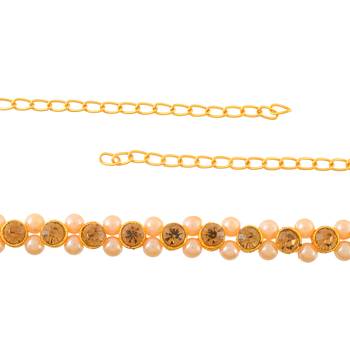 Brass gold pearl golden cz traditional kamarbandh women 3