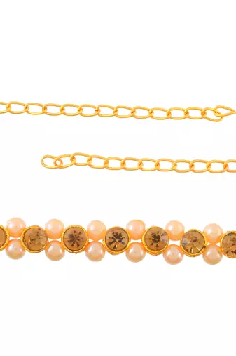 Brass gold pearl golden cz traditional kamarbandh women