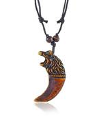Polyresin wolf mouth horn shaped pendant