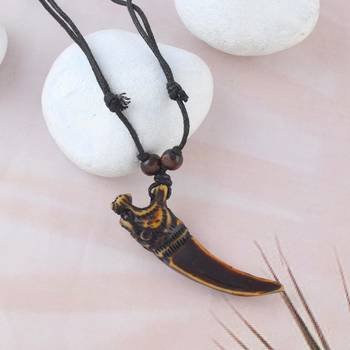 Polyresin tiger mouth horn pendant 1