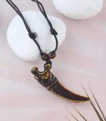 Polyresin tiger mouth horn pendant