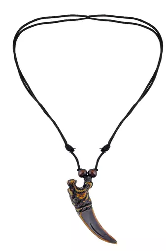 Polyresin tiger mouth horn pendant