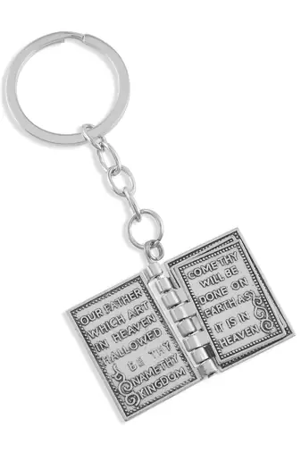 Dzine Trendz Holy Bible Keychain Silver