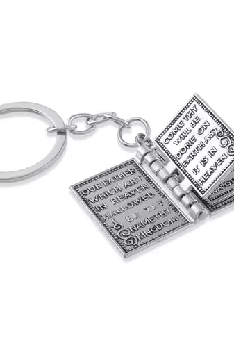Dzine Trendz Holy Bible Keychain Silver