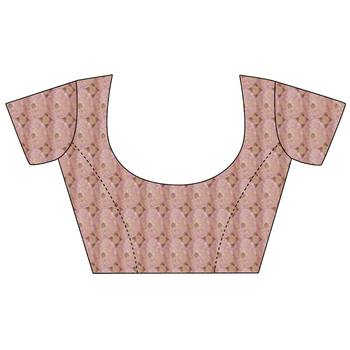 Baby pink poly viscose georgette geometric designer saree 5
