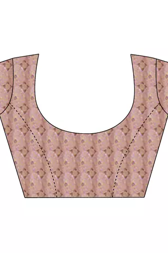 Baby pink poly viscose georgette geometric designer saree