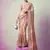 Peach poly viscose georgette geometric designer saree