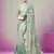 Sea green poly viscose georgette geometric designer saree