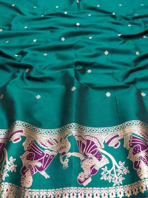 Purple woven art silk baluchari banarasi saree with blouse 3