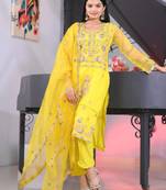 Beautiful Heavy Organza Suit With Sequence Embroidered Work