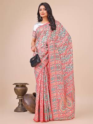 White cotton woven zari work tassel saree 3