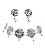 Elegant jewellery for women oxidised silver necklace jewellery set with earrings for women
