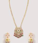 Multicolor kundan yellow gold plated brass stylish handmade adjustable jewellery