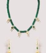 Green kundan yellow gold plated brass stylish handmade adjustable jewellery