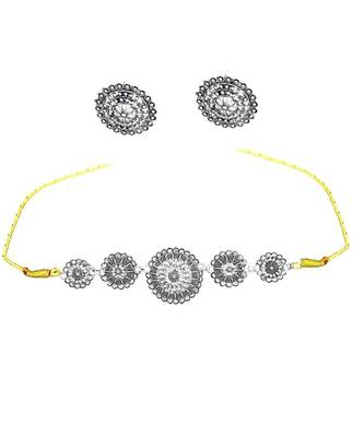 Ethnic classic silver oxidised german silver oxidised jewellery set traditional choker necklace set 1