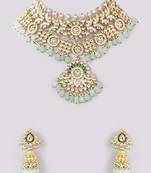 Gold plated kundan yellow gold plated brass stylish handmade adjustable jewellery