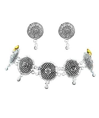 Oxidised necklace set for women german silver oxidised designed ethnic jewellery choker 1