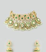Gold plated kundan yellow gold plated brass stylish handmade adjustable jewellery