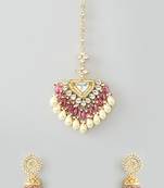 Gold plated kundan yellow gold plated brass stylish handmade adjustable jewellery