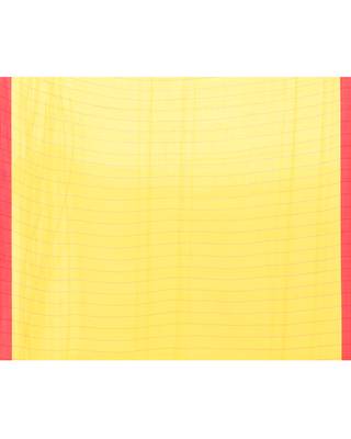 yellow cotton handloom jamdani saree with blouse 5