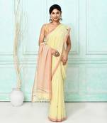 cream cotton handloom jamdani saree with blouse