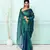 green blue dual tone organic tissue saree with blouse piece