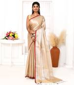 muga dual tone organic tissue saree with blouse piece