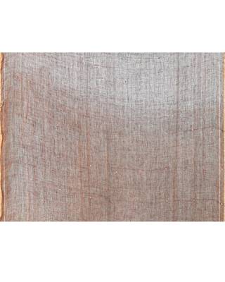 brown handloom linen sequin saree with blouse 5