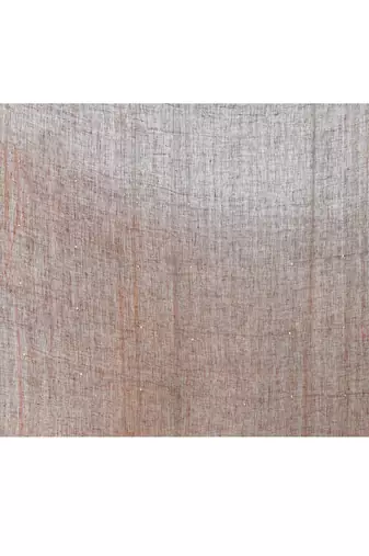 brown handloom linen sequin saree with blouse