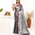 silver grey dual tone organic tissue saree with blouse piece