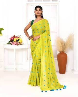 lemon exclusive embroidery saree 2