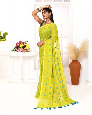 lemon exclusive embroidery saree 3