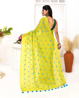 lemon exclusive embroidery saree 4