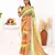 Multi color striped mulmul cotton saree with tassels