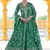 Green embroidery and sequins chinon anarkali  - free size stitched(size upto 42")
