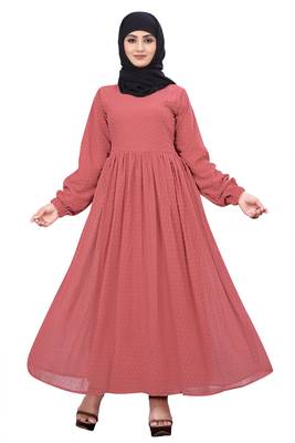 Stylish Georgette Solid Abaya Without Scarf 1