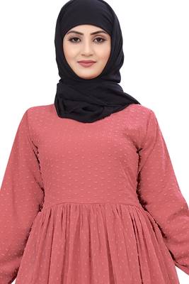 Stylish Georgette Solid Abaya Without Scarf 2