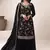 Black chinon silk embroidered sharara suit