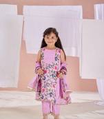 Pink floral print  kalamkari anarkali suit